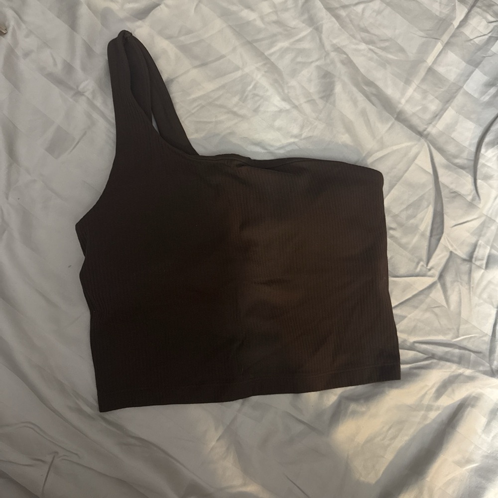 Lululemon Athletica Dark Brown One-Shoulder Tank